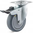 504.AK100.DS.EL - ESD Light duty swivel castor with top plate - double stop 550, load capacity 90 kg, heavy version