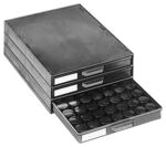 046.141.SMD - Cabinet 3 drawers with SMD round boxes, conductive size 2.0