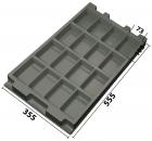 032.T-2114 - Vacuum-formed insert T-2114 555 x 355 x 40 mm, 16 compartments ESD 